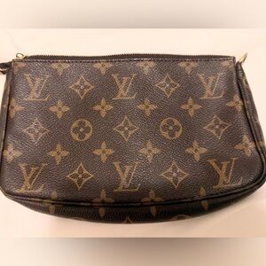 Louis Vuitton Brown and Tan Monogram Pouch